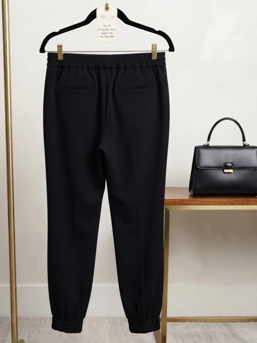 Tory Burch Black Elastic-Waist Jogger Pants